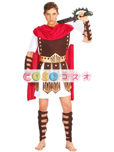 ハロウィン　国王　ローマ戦士　グラディエーター　ブラウン　男性用　ゲーム・オブ・スローンズ　コスチュームコスプレ　セット―festival-0056 1