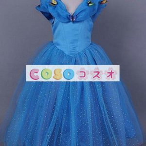 ハロウィン　シンデレラ　ブルー　ドレス　子供用　プリンセス　コスチュームコスプレ―festival-0133