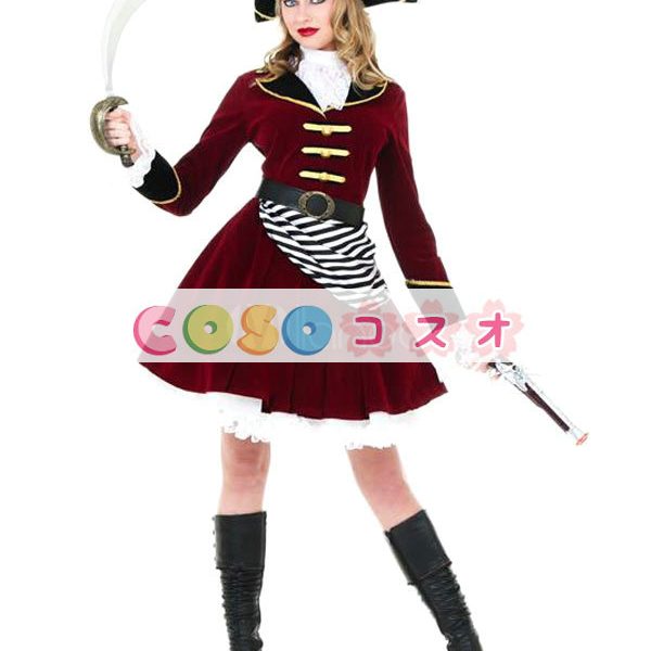 ハロウィン　ワインレッド　女性用　パイレーツ　海賊　コスチューム―festival-0180 1