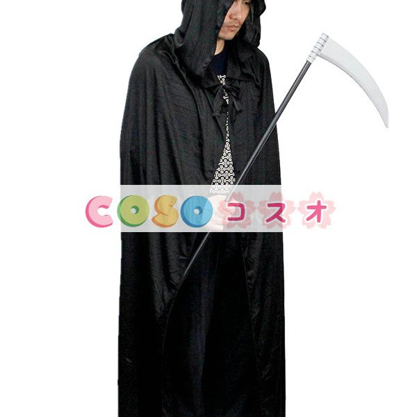 ハロウィン　ブラック　死神　コスチューム　ガウン&武器―festival-0206 1