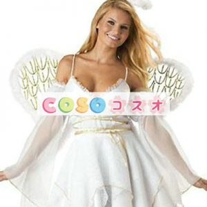 コスチューム衣装　天使　ハロウィン　セクシー　ホワイト　大人用　女性用　―festival-0279