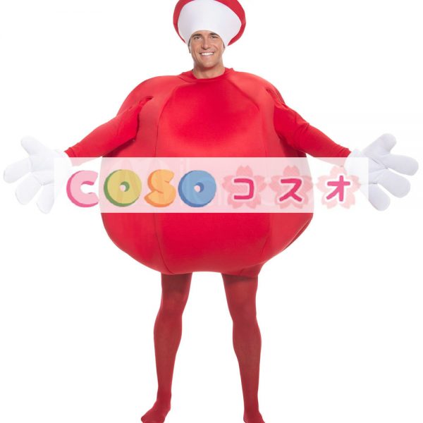 ハロウィン　リンゴ　コスチューム　カファニー　レッド　ポリエステル　コスチュームコスプレ―festival-0292 1