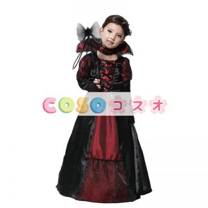 ハロウィーン衣装　魔法使い　キッズ　ブラック　ポリエステル　ドレス　子供用―festival-0361