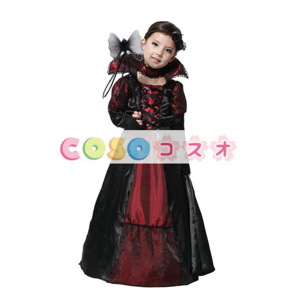 ハロウィーン衣装　魔法使い　キッズ　ブラック　ポリエステル　ドレス　子供用―festival-0361 1