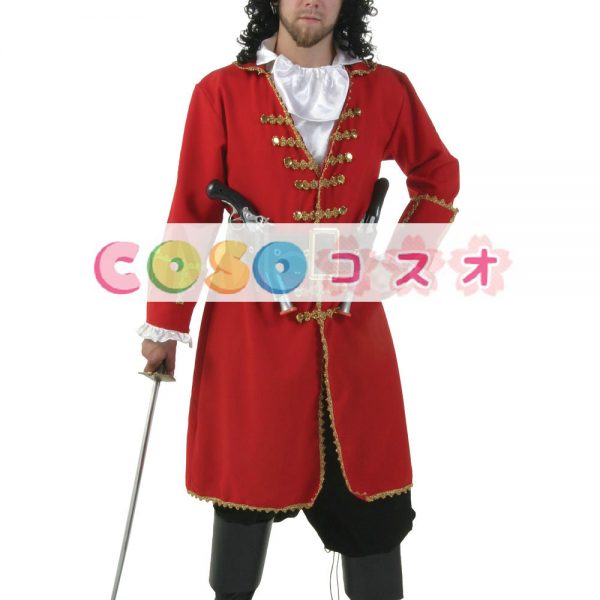 ハロウィングッズ　パイレーツ　男性用　大人用　セット　レッド―festival-0481 1