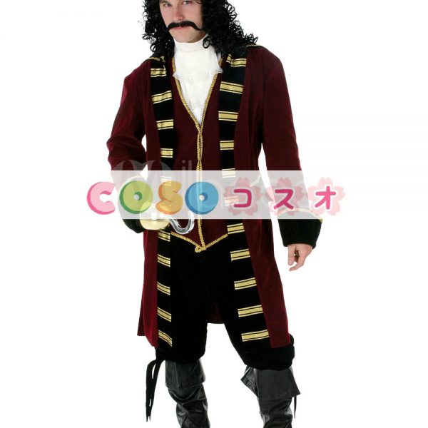 ハロウィングッズ　パイレーツ　男性用　大人用　セット　ワインレッド―festival-0482 1