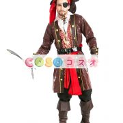 ハロウィングッズ　パイレーツ　男性用　大人用　セット　ブラウン―festival-0484