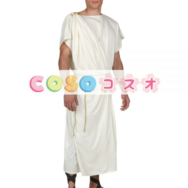 メンズトーガ　ハロウィン　エクリュホワイト　コスチュームコスプレ　デラックス　クラシック　―festival-0530 1