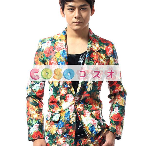 コスチューム　レッド　ディスコ　マルディグラ　大人用　合成繊維　男性用　コート　―festival-0649 1