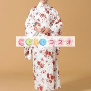 コスチューム衣装　ホワイト　世界の文化　祝日　大人用　シルクライク　女性用　和服　―festival-0659