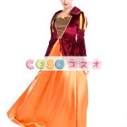 ハロウィン ルネッサンス ドレス ポリエステル中世オレンジ衣装コスプレ―festival-0700