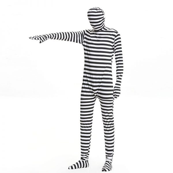 コスプレ 囚人服　囚人コスプレ ハロウィン 仮装 コスチューム黒／白　Men’s　男性用 ハロウィン衣装-Halloween-trw0725-0489 1
