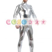 メタリック全身タイツ　シルバー　ジャンプスーツ　大人用　―taitsu-tights1020 2