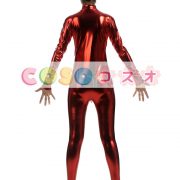 メタリック全身タイツ　ダークレッド　ジャンプスーツ　大人用　―taitsu-tights1357 2
