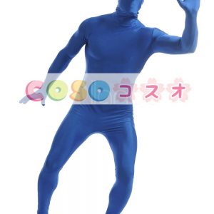 全身タイツ　ライクラ・スパンデックス　大人用　ブルー　―taitsu-tights1488