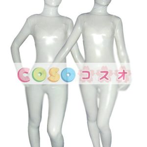 全身タイツ　ホワイト　メタリック　開口部のない　コスチューム衣装―taitsu-tights0009