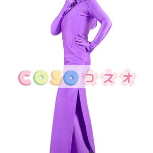 全身タイツ　パープル　女性用　単色　開口部のない　変装コスチューム　―taitsu-tights0056