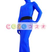 全身タイツ，ブルー　単色　女性用　開口部のない全身タイツ　変装コスチューム―taitsu-tights0454 2