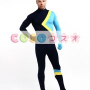 全身タイツ，コットン+スパンデックス　スーパーヒーロー　カラーブロック　男性―taitsu-tights0617 2