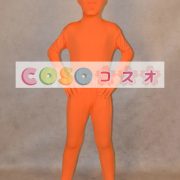 全身タイツ，オレンジ色　単色　子供用　変装コスチューム　開口部のない全身タイツ　ユニセックス　―taitsu-tights0995 2