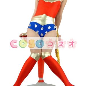 全身タイツ，スーパーヒーロー風　大人用　女性用　セクシー　コスチューム　スーパーガール　―taitsu-tights1049