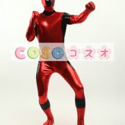 全身タイツ，スーパーヒーロー風　大人用　ユニセックス　カラーブロック　レッド　コスチューム　―taitsu-tights1180 2