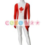 全身タイツ，カナダの国旗柄　ユニセックス　大人用　コスチューム衣装　コスプレ　―taitsu-tights1343 2