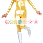 全身タイツ　ゴールド×ホワイト　メタリック　コスチューム衣装　―taitsu-tights0925 2