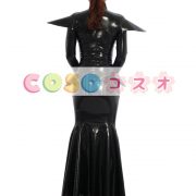 ラテックスドレス，ブラック　ファッション　ロングドレス　コスチューム　コスプレ　―taitsu-tights0300 2