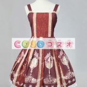 ロリィタジャンパースカート　プリント付き　可愛い　シフォン　スクエアネック　パーティー　 ―Lolita0027 2