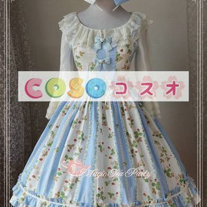 ロリィタジャンパースカート　イチゴ　プリント　レーストリム　スウィート ―Lolita0042