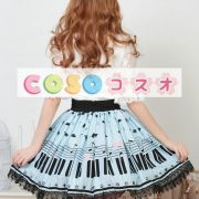 ロリィタスカート　ピアノ　プリント　レーストリム　スウィート ―Lolita0108 2