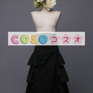 ロリィタスカート　ハイウェスト　ロングスカート　ブラック　可愛い　キュート ―Lolita0158
