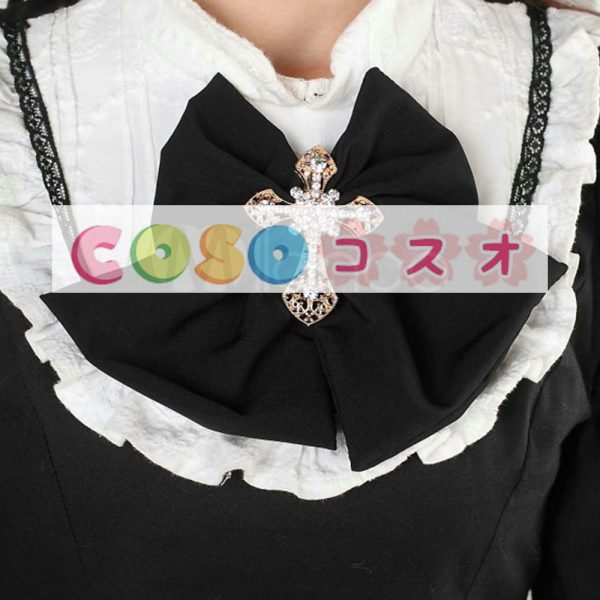 ロリータ服　ワンピース　ブラック　プリント　ドレス　ポリエステル　スィート　レース　カジュアル　 ―Lolita0179