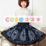 ロリータ服　スカート　スウィート　ポリエステル　プリント　ディープブルー　カジュアル　 ―Lolita0217 2