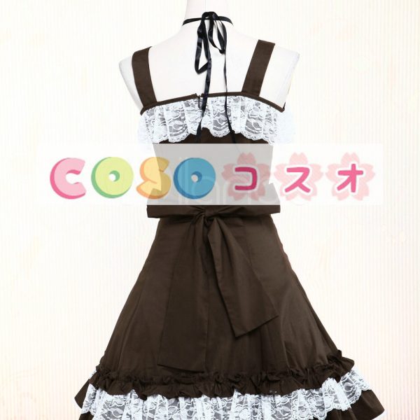 ロリータジャンパースカート，ブラウン　レース　クラシック＆トラディション　コットン　女の子らしさ満点 ―Lolita0232