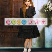 ロリータワンピース，ブラック　スクエアネック　ティアド　ショートスリーブ　スィート　リボン ―Lolita0250 2