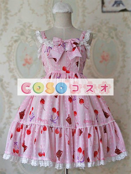 甘いシフォン弓かわいいジャンパー スカート ―Lolita0282