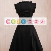 ロリータジャンパースカート，ブラック　スクエアネック　クラシック＆トラディション　コットン　 ―Lolita0324 2