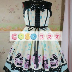 ロリータジャンパースカート　プリント　コットン　 ―Lolita0339