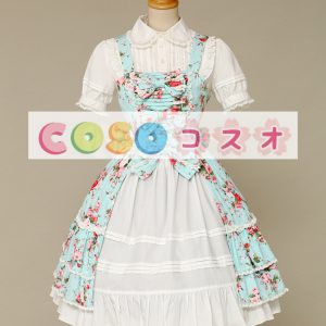 ロリータ衣装，ジャンパースカート　新作　オリジナル　花柄　高品質　レース付き ―Lolita0369