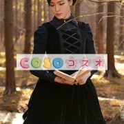 ロリータジャンパースカート　ブラック　結び　ゴシック　ベルベット　 ―Lolita0396 2