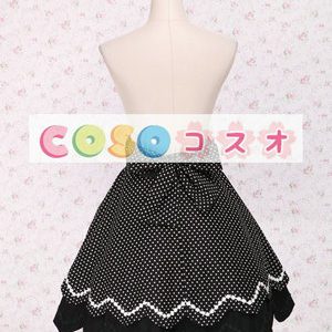 ロリィタスカート　ブラック　白い水玉　可愛いバニー ―Lolita0450