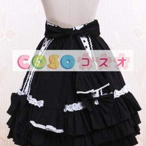ロリィタスカート　ブラック　コットン　スウィート　ブラックスカート ―Lolita0505