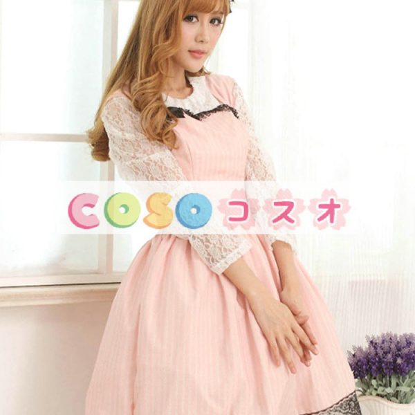 甘いピンク レース スクエア ネック ロリータ ジャンパー スカート ―Lolita0509