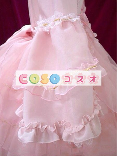 ロリータ服　ワンピース　ピンク　チュニック　プリント柄　コットン　可愛い　半袖　パーティー　 ―Lolita0649