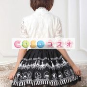 ロリィタスカート　ブラック　可愛い　プリント柄　カジュアル　ポリエステル　 ―Lolita0655 2