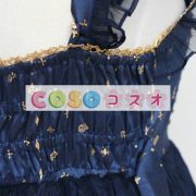 ロリータジャンパースカート　ディープブルー　レトロ　合成繊維　 ―Lolita0656 2