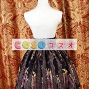 ロリータ服　スカート　ブラック　レトロ　プリント柄　 ―Lolita0681 2
