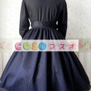 ロリータ服　ワンピース　ボディコン　ドレス　合成繊維　可愛い　長袖　折り襟　リボン　カジュアル　 ―Lolita0713 2